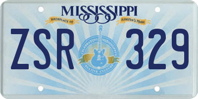 MS license plate ZSR329