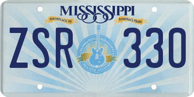 MS license plate ZSR330