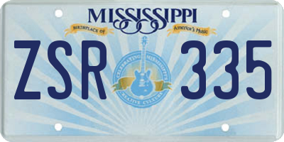 MS license plate ZSR335