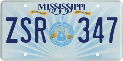 MS license plate ZSR347