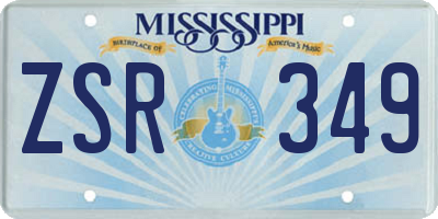 MS license plate ZSR349