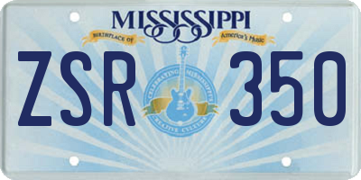 MS license plate ZSR350