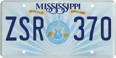 MS license plate ZSR370