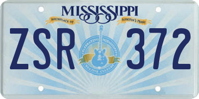 MS license plate ZSR372