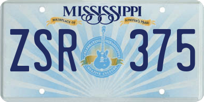 MS license plate ZSR375