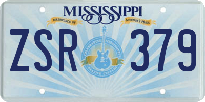 MS license plate ZSR379