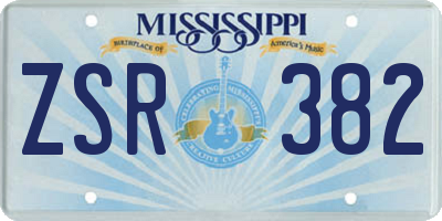 MS license plate ZSR382
