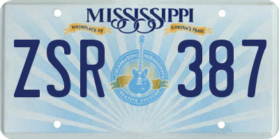 MS license plate ZSR387