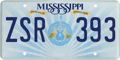 MS license plate ZSR393
