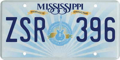 MS license plate ZSR396