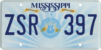 MS license plate ZSR397