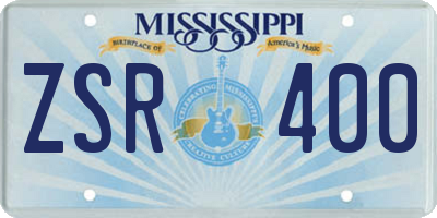 MS license plate ZSR400