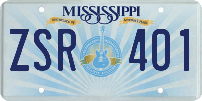 MS license plate ZSR401