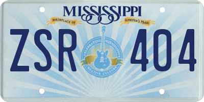 MS license plate ZSR404