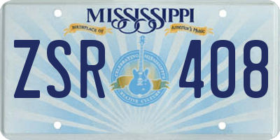 MS license plate ZSR408