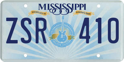 MS license plate ZSR410