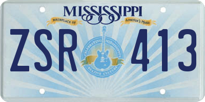 MS license plate ZSR413