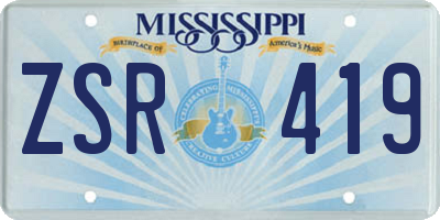 MS license plate ZSR419