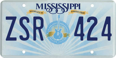 MS license plate ZSR424