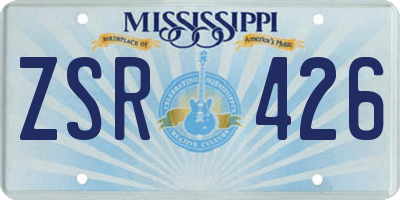 MS license plate ZSR426