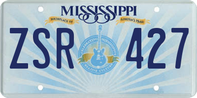 MS license plate ZSR427