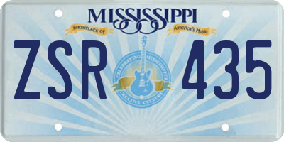 MS license plate ZSR435