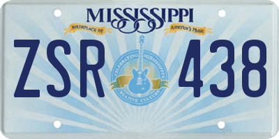 MS license plate ZSR438