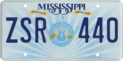 MS license plate ZSR440