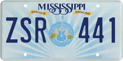 MS license plate ZSR441