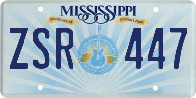MS license plate ZSR447