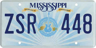 MS license plate ZSR448