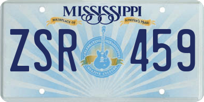 MS license plate ZSR459