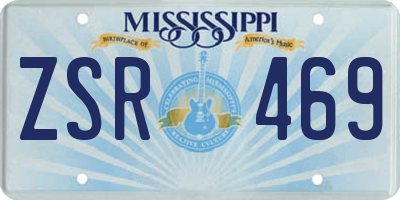 MS license plate ZSR469