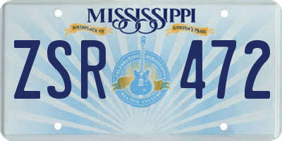 MS license plate ZSR472