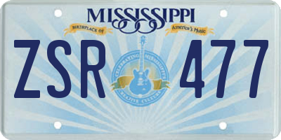 MS license plate ZSR477