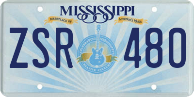 MS license plate ZSR480