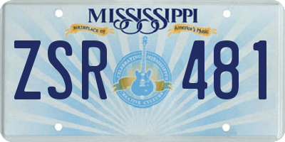 MS license plate ZSR481