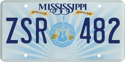 MS license plate ZSR482