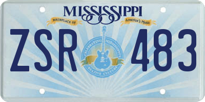 MS license plate ZSR483