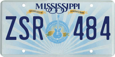 MS license plate ZSR484