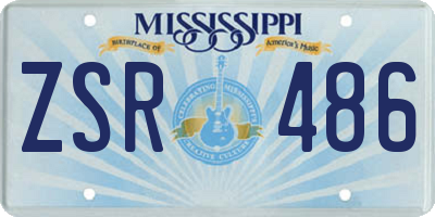MS license plate ZSR486