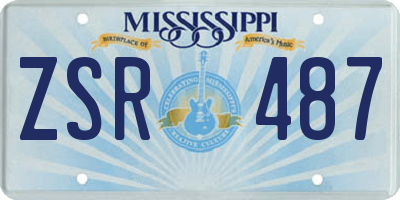 MS license plate ZSR487