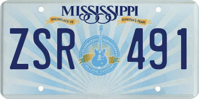 MS license plate ZSR491
