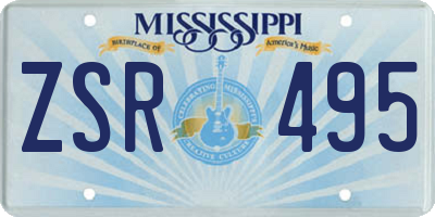 MS license plate ZSR495