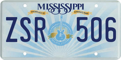 MS license plate ZSR506