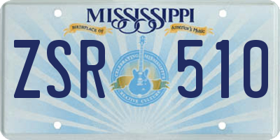 MS license plate ZSR510