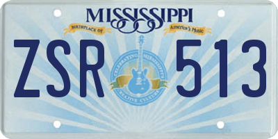 MS license plate ZSR513