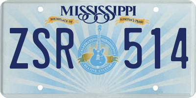 MS license plate ZSR514