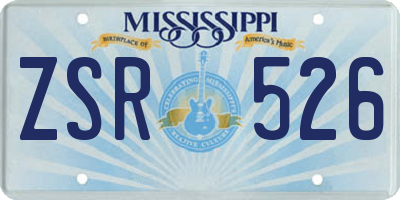 MS license plate ZSR526