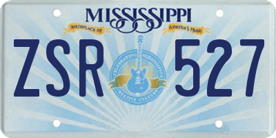 MS license plate ZSR527